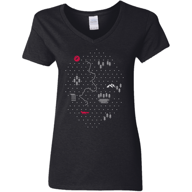 T-Shirts Black / S Map of Nature Women's V-Neck T-Shirt