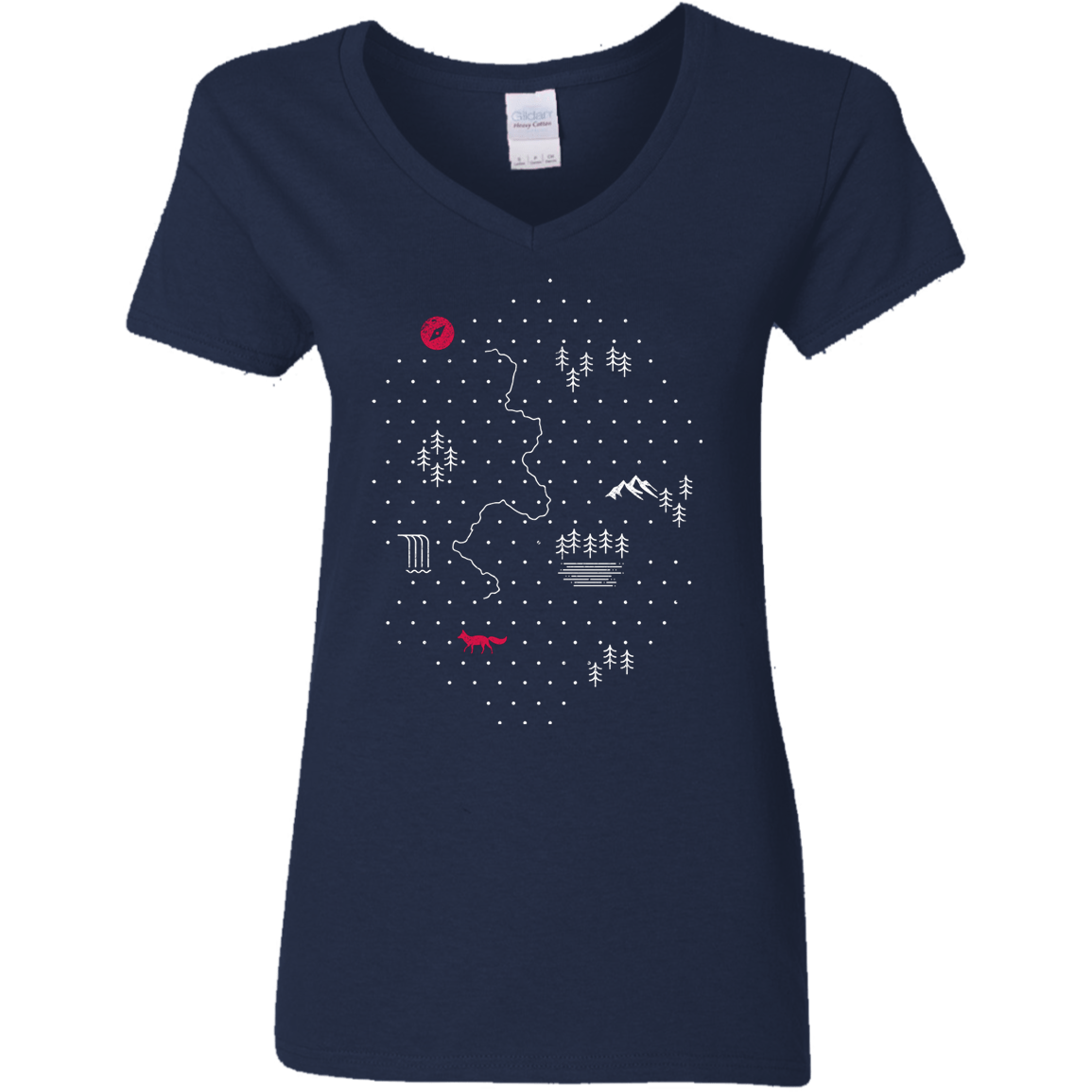 T-Shirts Navy / S Map of Nature Women's V-Neck T-Shirt