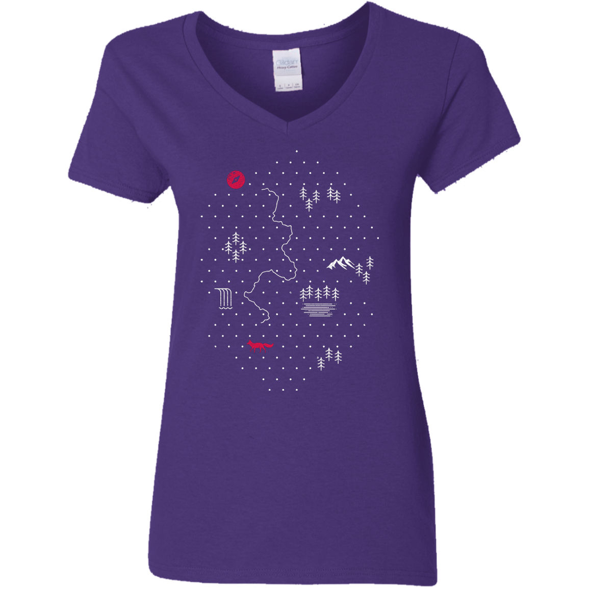 T-Shirts Purple / S Map of Nature Women's V-Neck T-Shirt