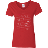 T-Shirts Red / S Map of Nature Women's V-Neck T-Shirt