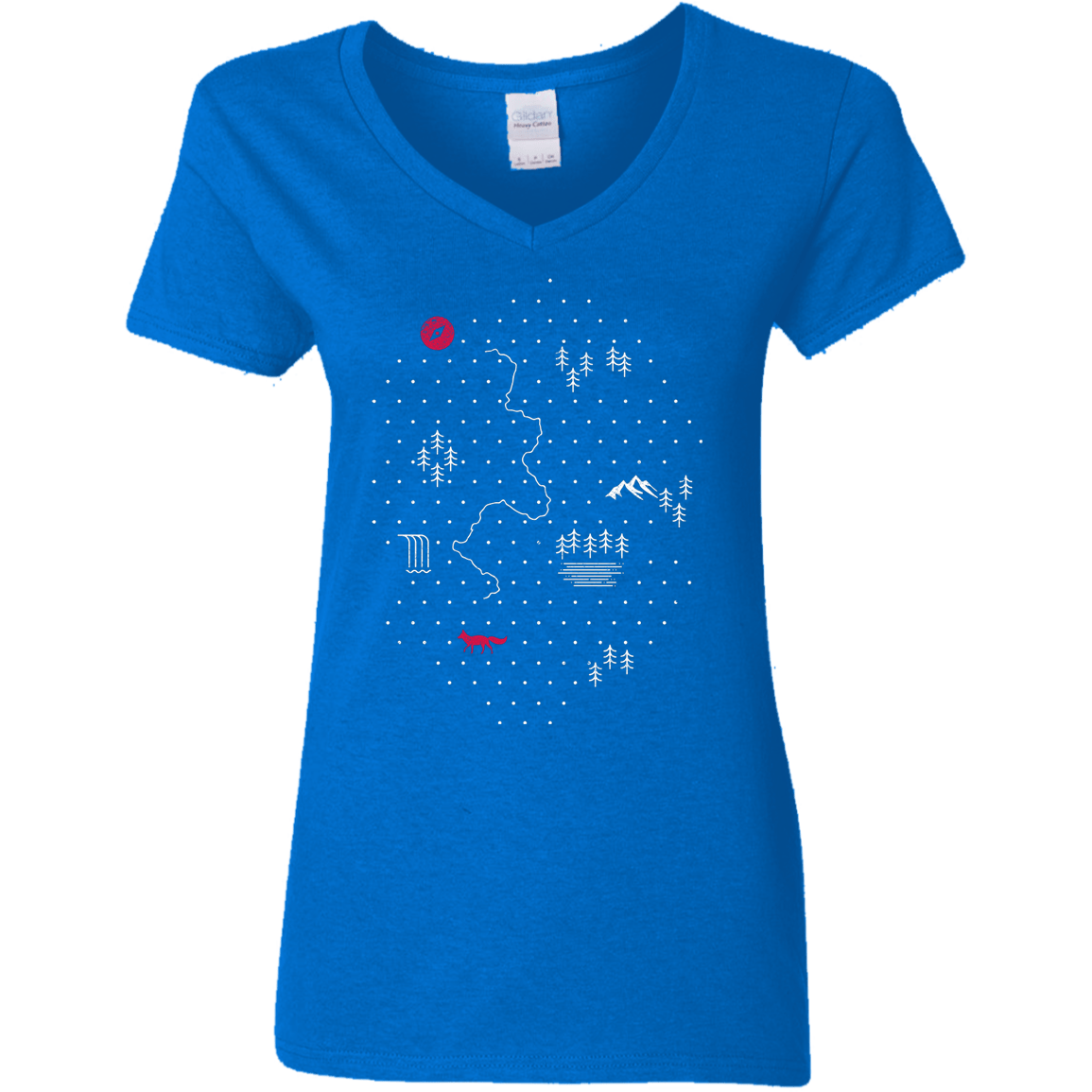 T-Shirts Royal / S Map of Nature Women's V-Neck T-Shirt