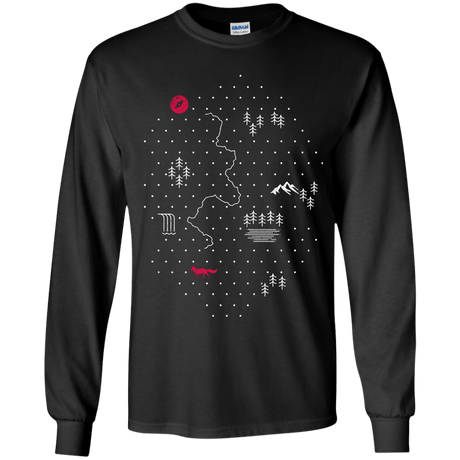 T-Shirts Black / YS Map of Nature Youth Long Sleeve T-Shirt