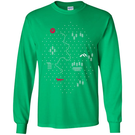 T-Shirts Irish Green / YS Map of Nature Youth Long Sleeve T-Shirt