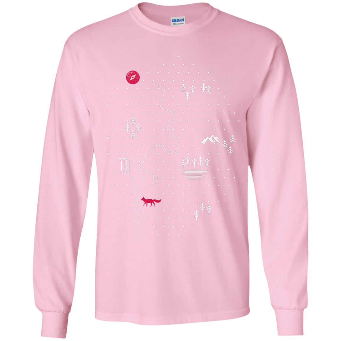 T-Shirts Light Pink / YS Map of Nature Youth Long Sleeve T-Shirt