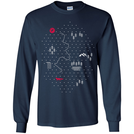 T-Shirts Navy / YS Map of Nature Youth Long Sleeve T-Shirt