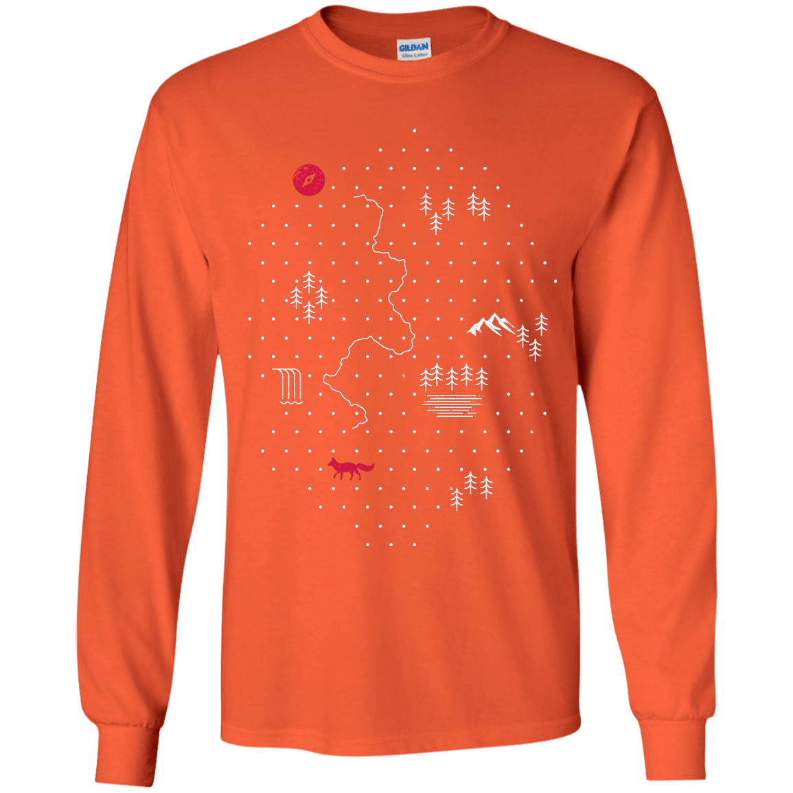 T-Shirts Orange / YS Map of Nature Youth Long Sleeve T-Shirt