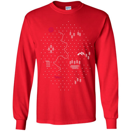 T-Shirts Red / YS Map of Nature Youth Long Sleeve T-Shirt