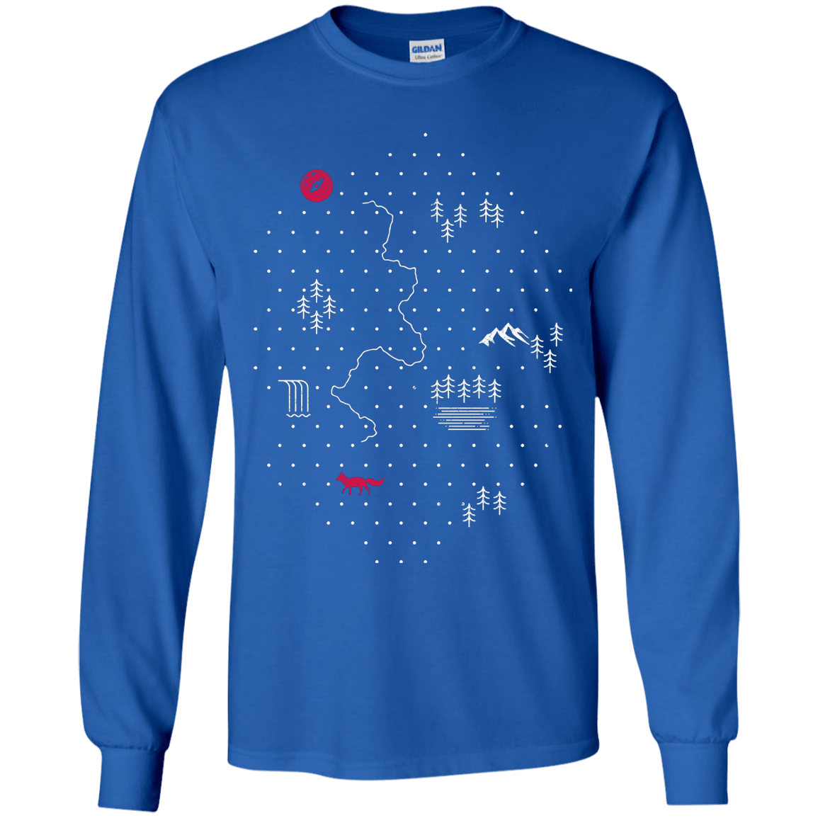 T-Shirts Royal / YS Map of Nature Youth Long Sleeve T-Shirt