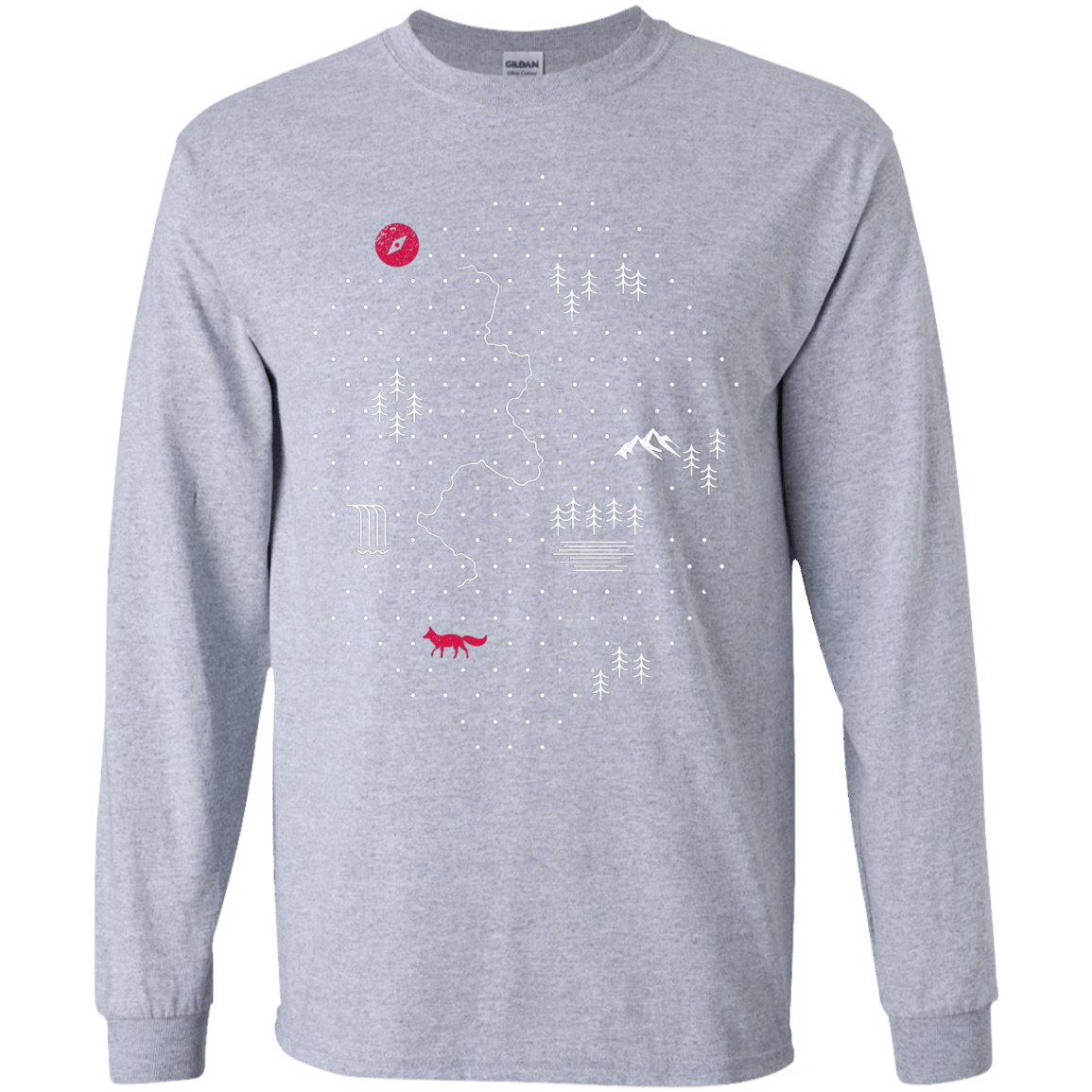 T-Shirts Sport Grey / YS Map of Nature Youth Long Sleeve T-Shirt