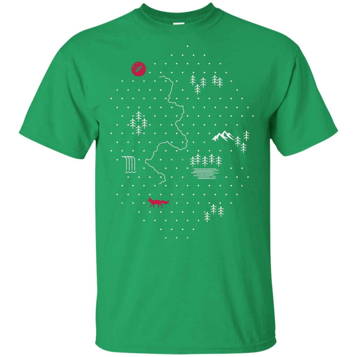 T-Shirts Irish Green / YXS Map of Nature Youth T-Shirt