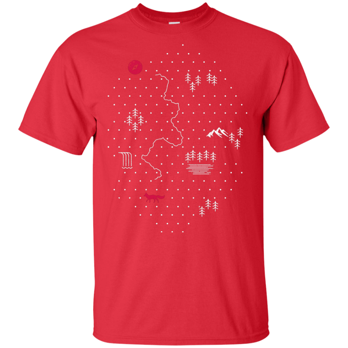 T-Shirts Red / YXS Map of Nature Youth T-Shirt