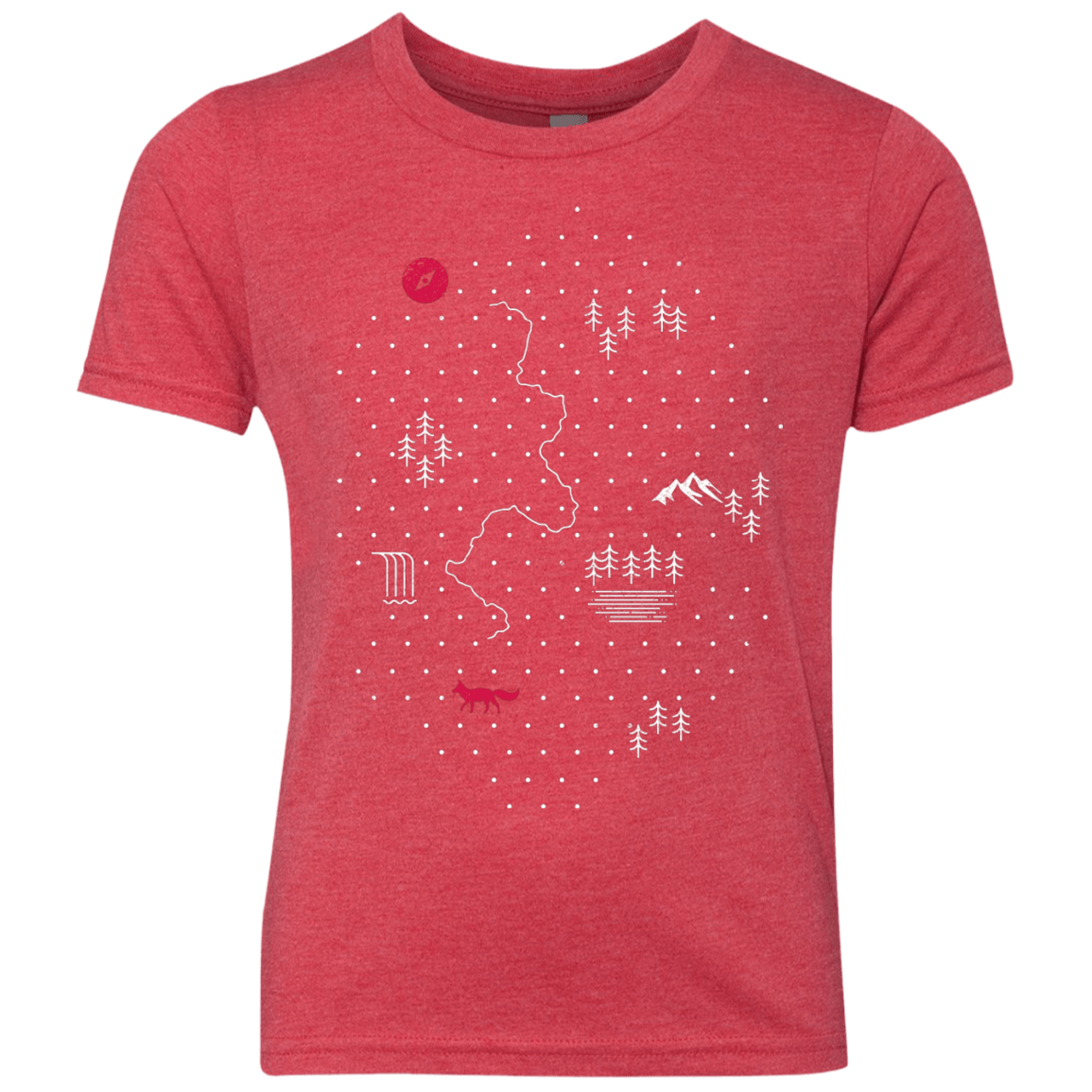T-Shirts Vintage Red / YXS Map of Nature Youth Triblend T-Shirt