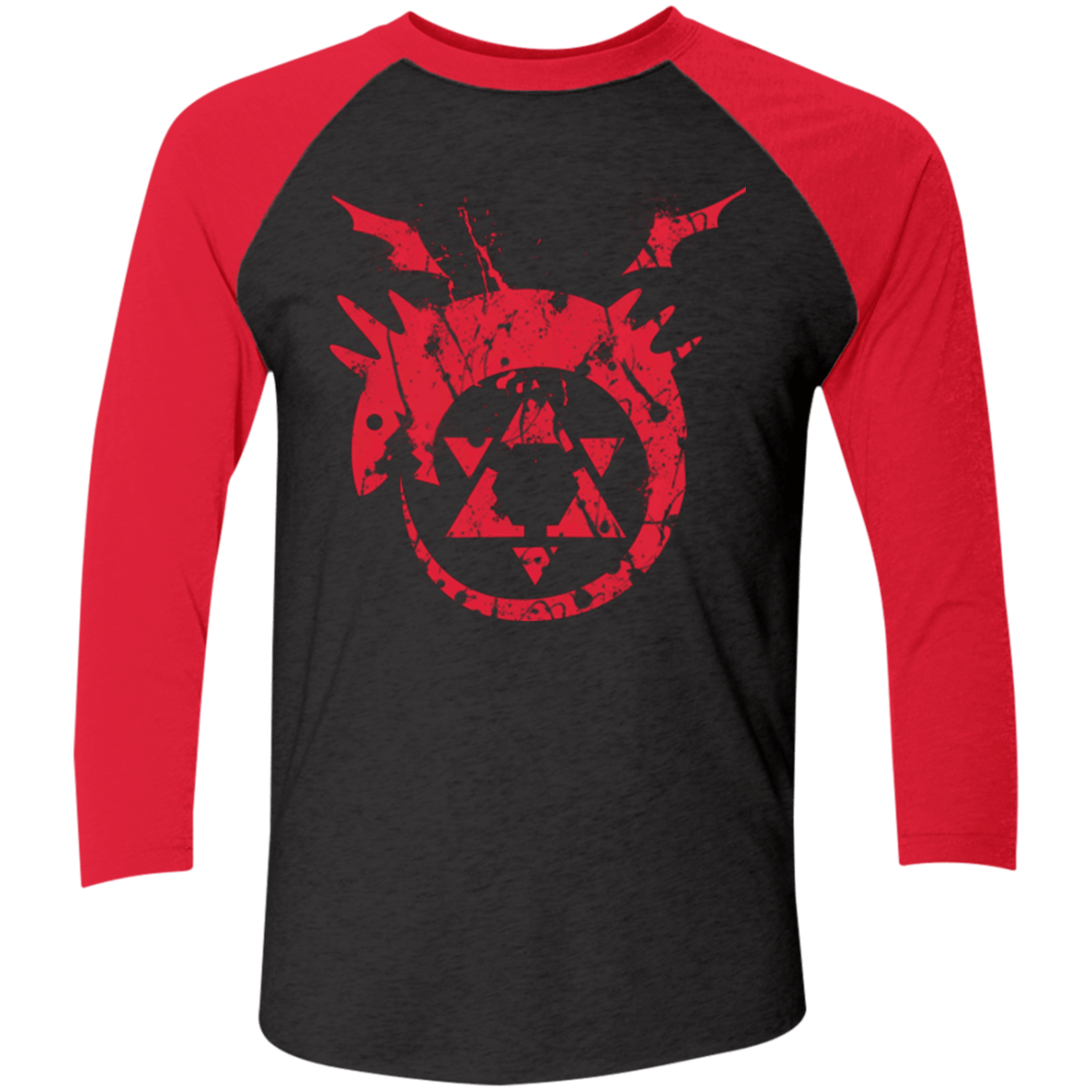 T-Shirts Vintage Black/Vintage Red / X-Small Mark of the Serpent Men's Triblend 3/4 Sleeve