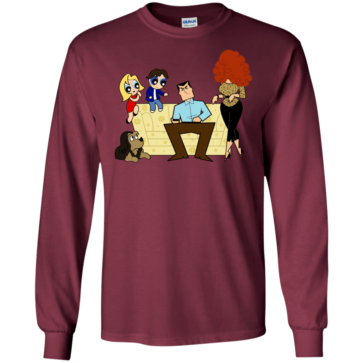 T-Shirts Maroon / S Married with Puffs Men's Long Sleeve T-Shirt