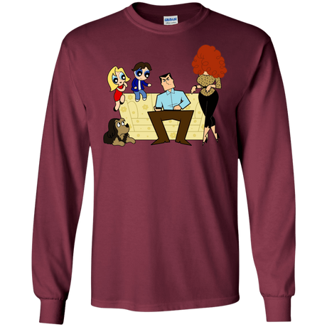 T-Shirts Maroon / S Married with Puffs Men's Long Sleeve T-Shirt