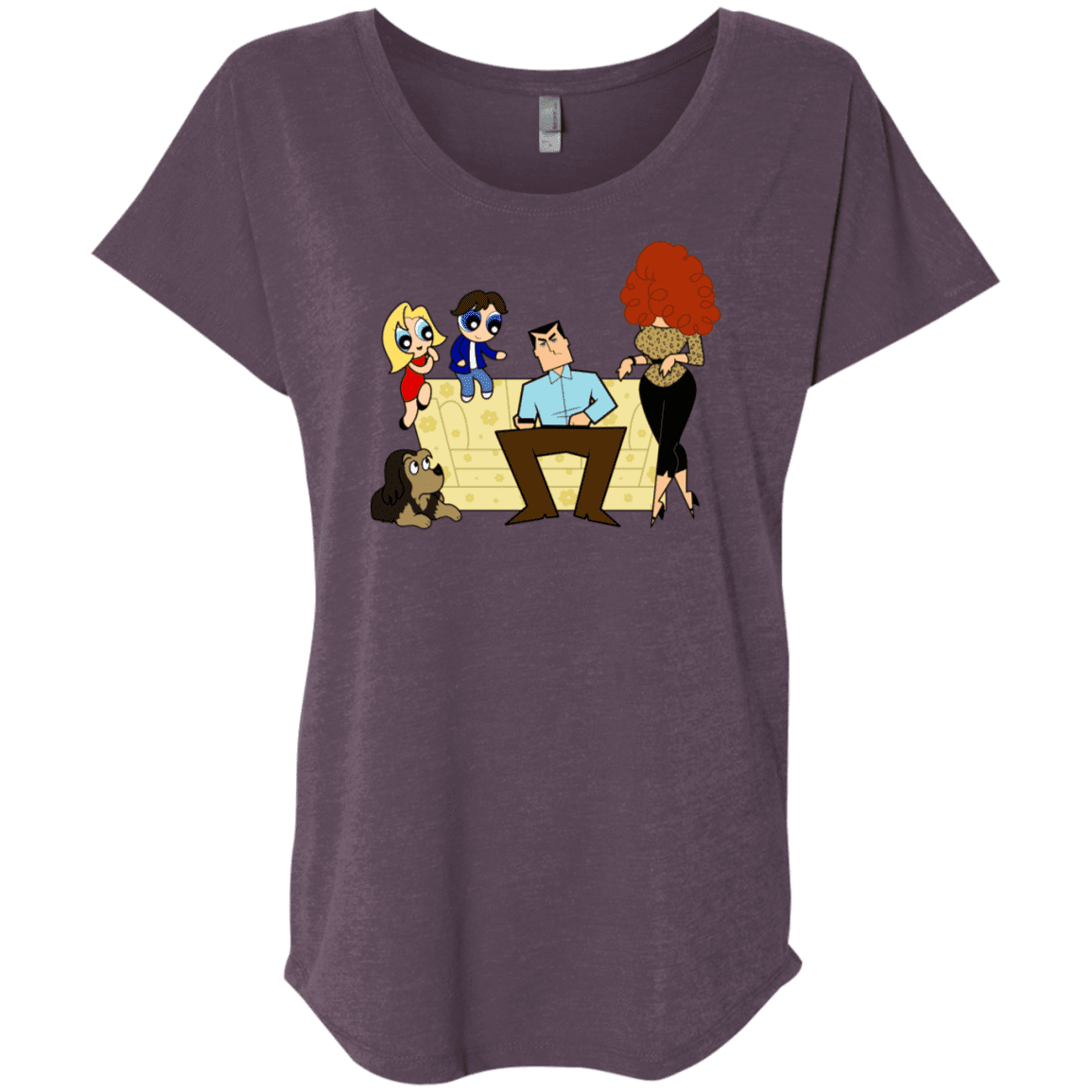 T-Shirts Vintage Purple / X-Small Married with Puffs Triblend Dolman Sleeve