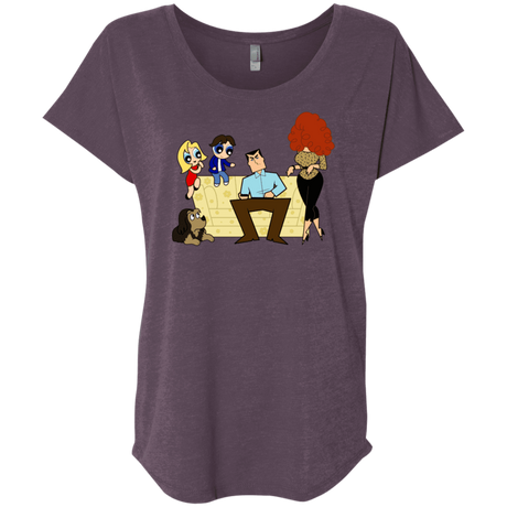 T-Shirts Vintage Purple / X-Small Married with Puffs Triblend Dolman Sleeve