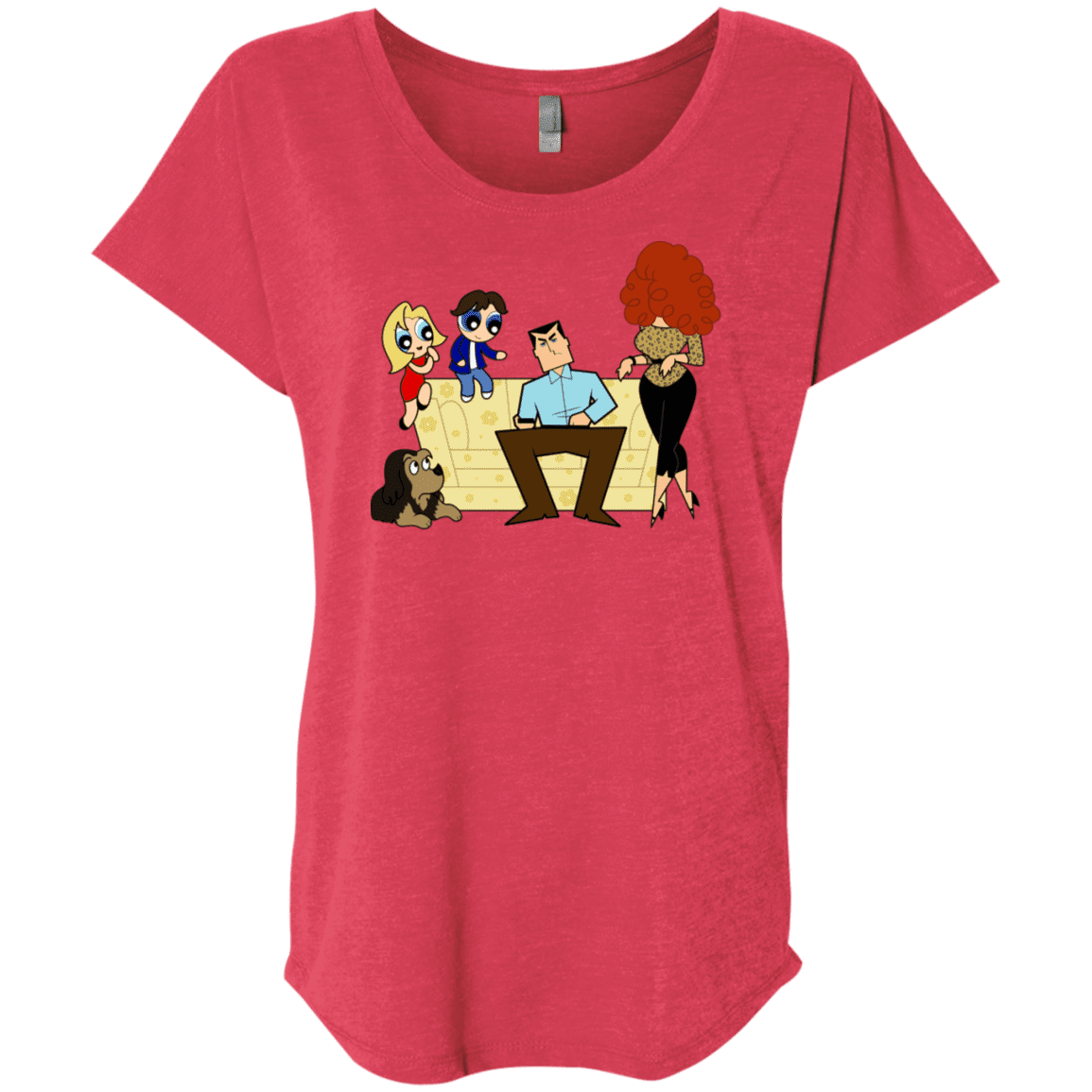 T-Shirts Vintage Red / X-Small Married with Puffs Triblend Dolman Sleeve