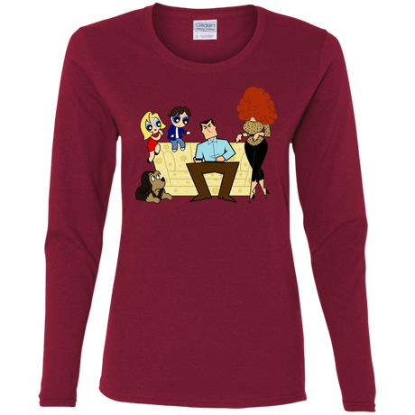 T-Shirts Cardinal / S Married with Puffs Women's Long Sleeve T-Shirt