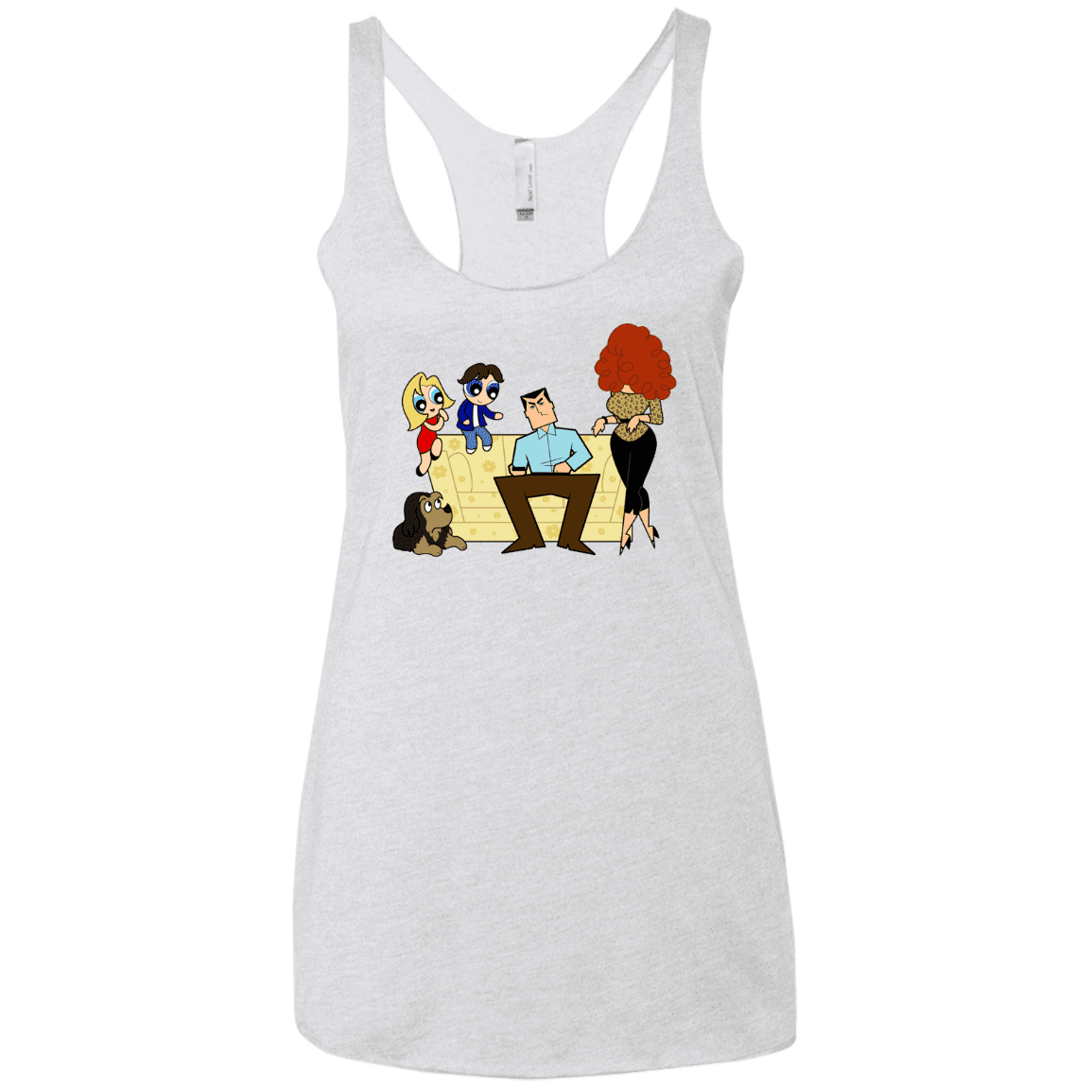 T-Shirts Heather White / X-Small Married with Puffs Women's Triblend Racerback Tank