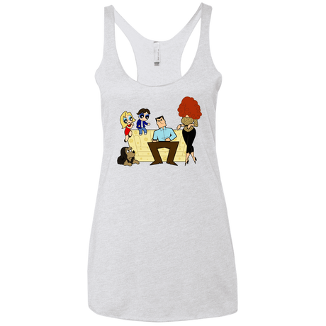 T-Shirts Heather White / X-Small Married with Puffs Women's Triblend Racerback Tank