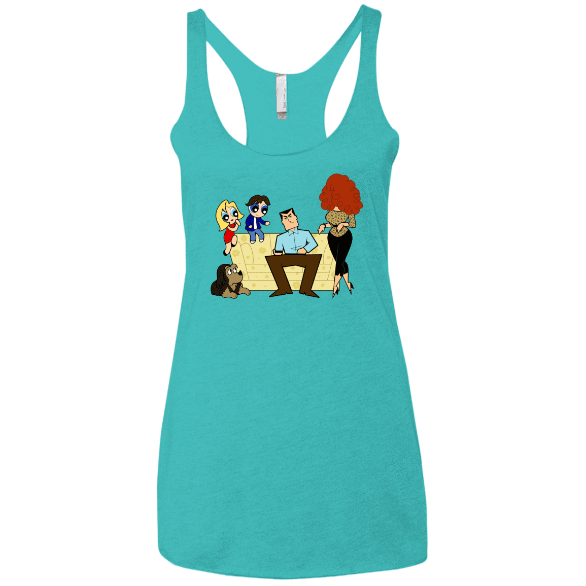 T-Shirts Tahiti Blue / X-Small Married with Puffs Women's Triblend Racerback Tank