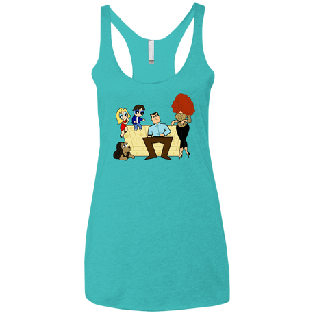 T-Shirts Tahiti Blue / X-Small Married with Puffs Women's Triblend Racerback Tank