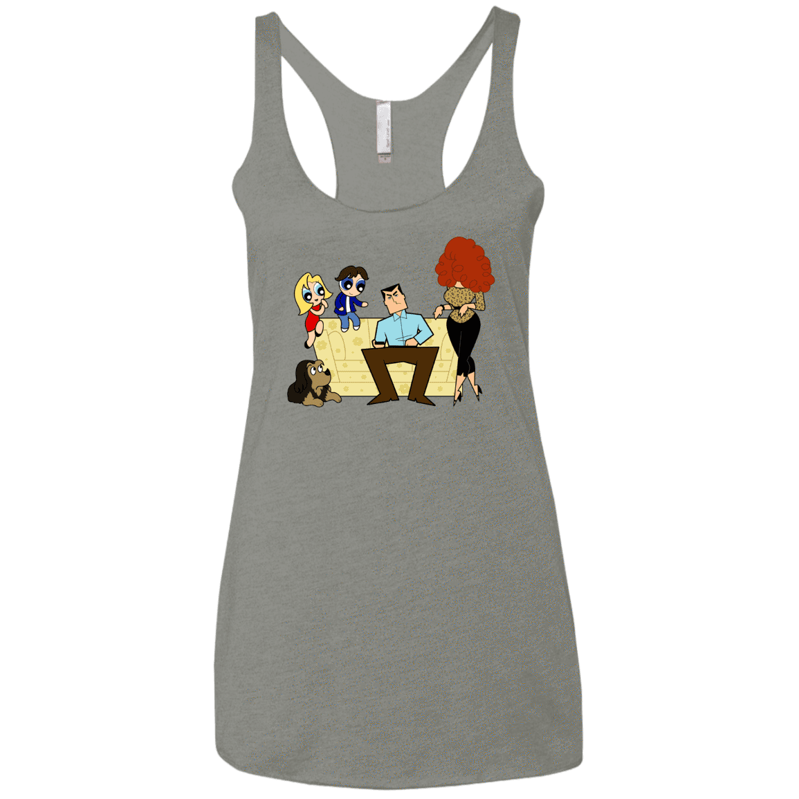 T-Shirts Venetian Grey / X-Small Married with Puffs Women's Triblend Racerback Tank