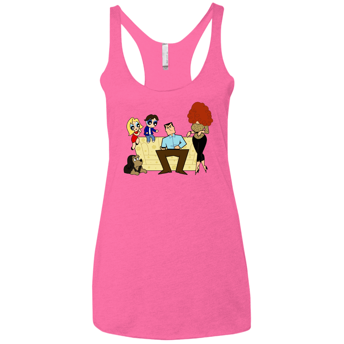T-Shirts Vintage Pink / X-Small Married with Puffs Women's Triblend Racerback Tank