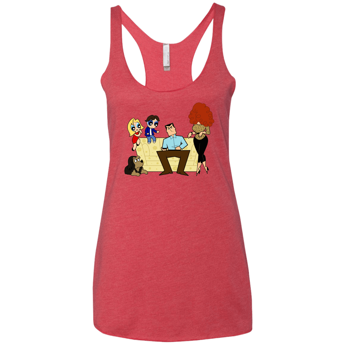 T-Shirts Vintage Red / X-Small Married with Puffs Women's Triblend Racerback Tank