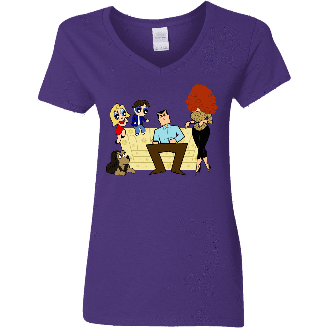 T-Shirts Purple / S Married with Puffs Women's V-Neck T-Shirt