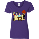 T-Shirts Purple / S Married with Puffs Women's V-Neck T-Shirt