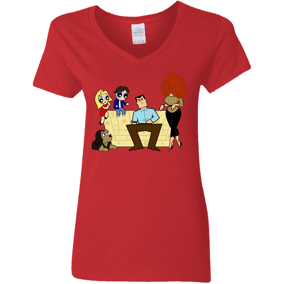 T-Shirts Red / S Married with Puffs Women's V-Neck T-Shirt