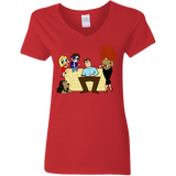 T-Shirts Red / S Married with Puffs Women's V-Neck T-Shirt