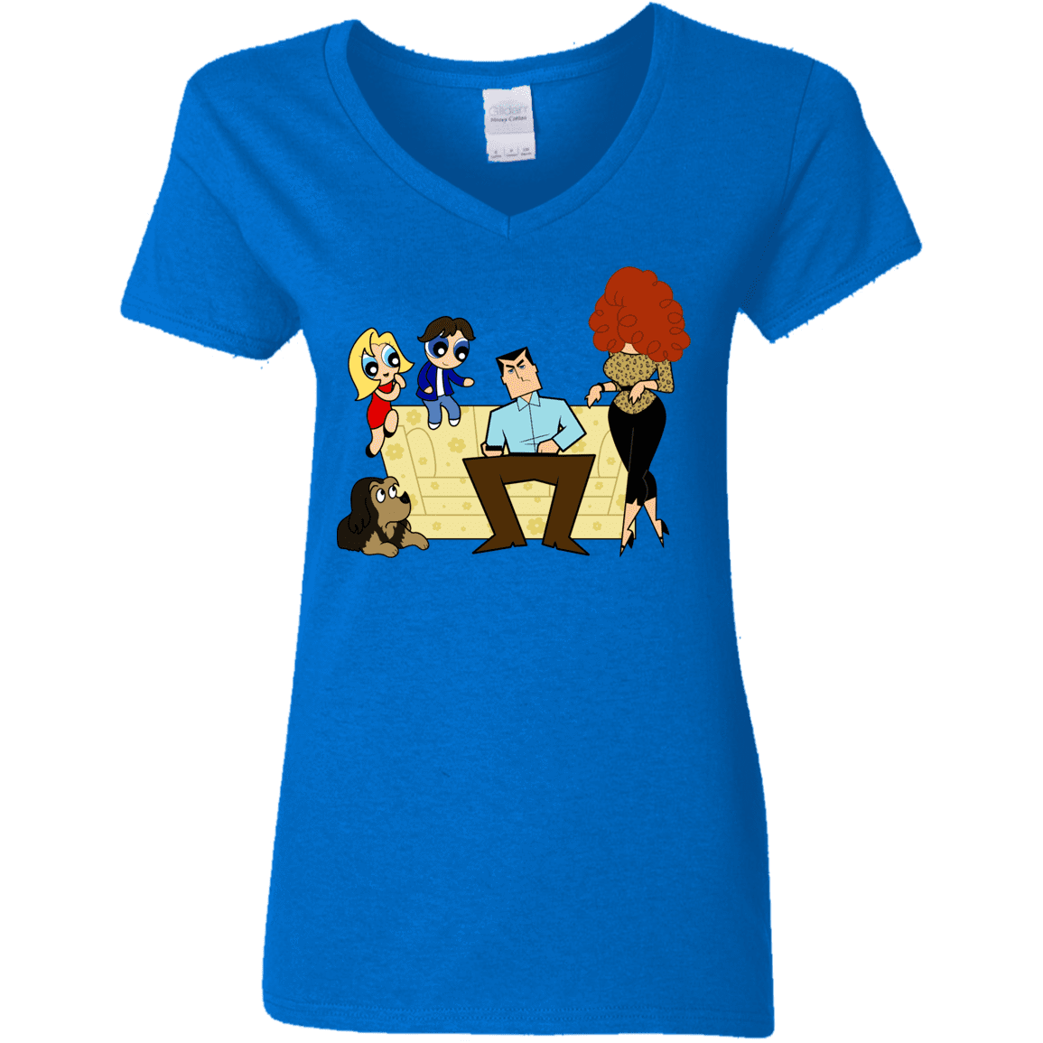 T-Shirts Royal / S Married with Puffs Women's V-Neck T-Shirt