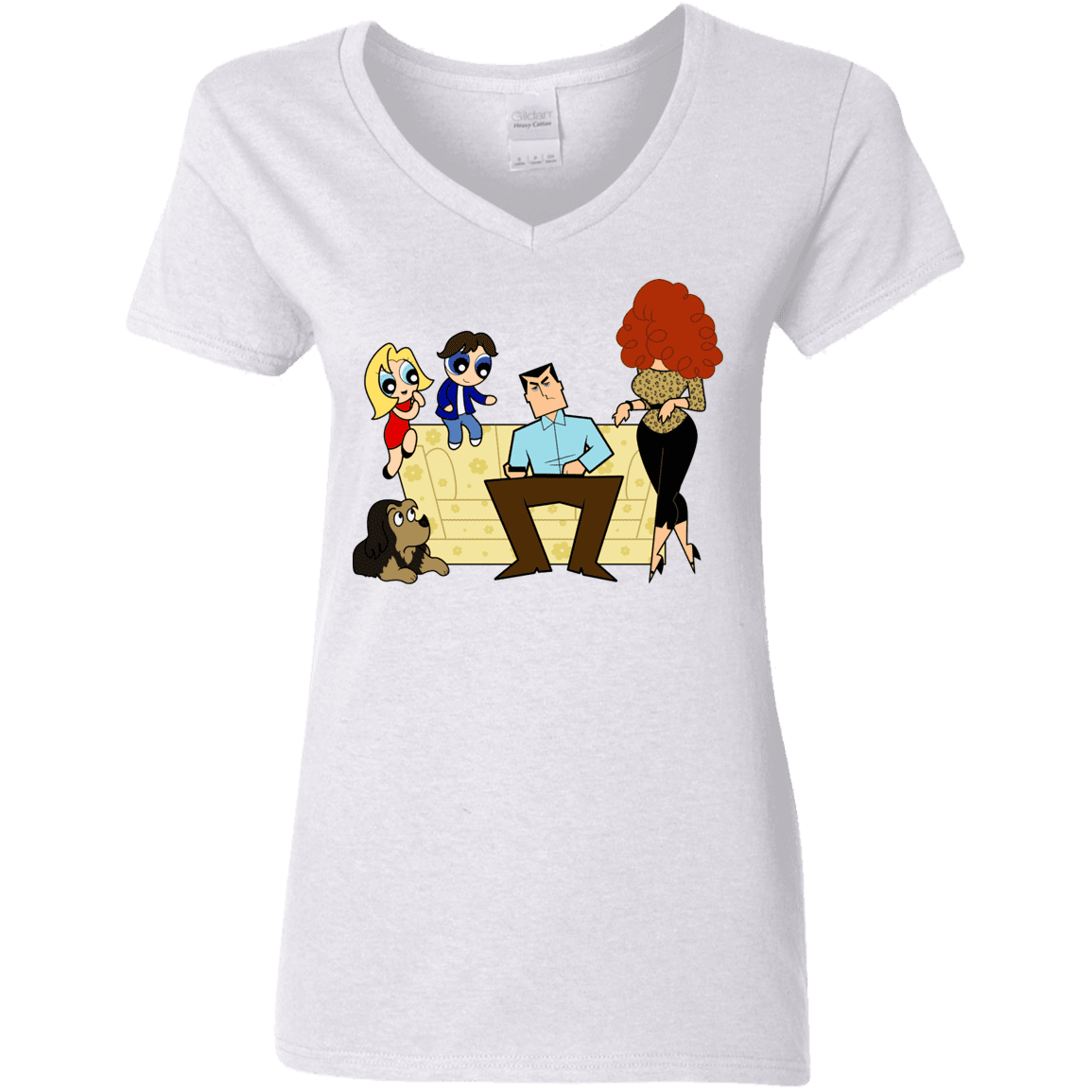 T-Shirts White / S Married with Puffs Women's V-Neck T-Shirt