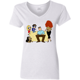 T-Shirts White / S Married with Puffs Women's V-Neck T-Shirt