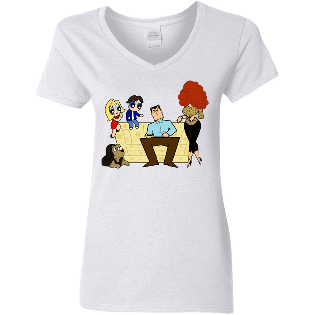 T-Shirts White / S Married with Puffs Women's V-Neck T-Shirt