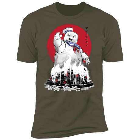 T-Shirts Military Green / S Marshmallow Man sumi-e Men's Premium T-Shirt