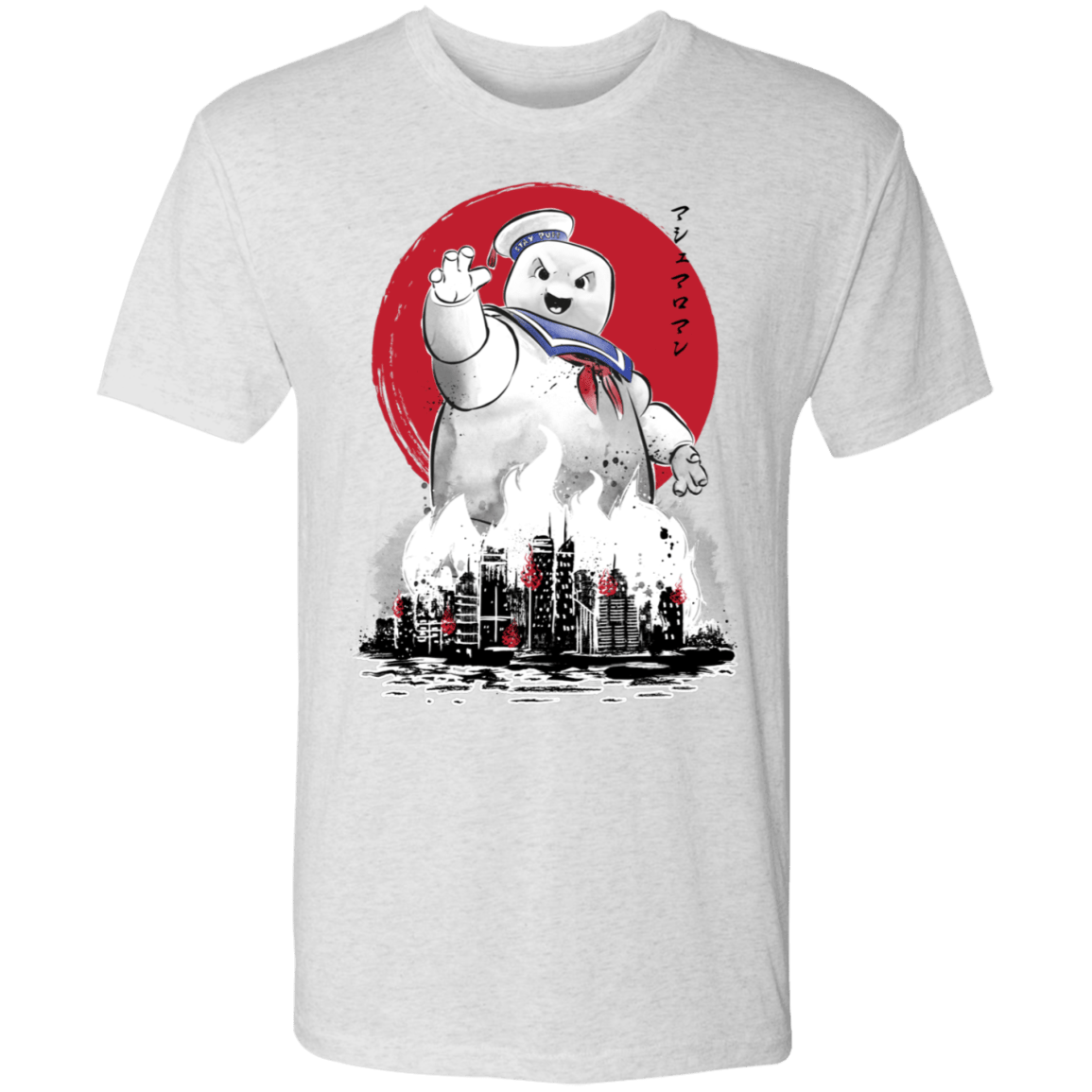 T-Shirts Heather White / S Marshmallow Man sumi-e Men's Triblend T-Shirt