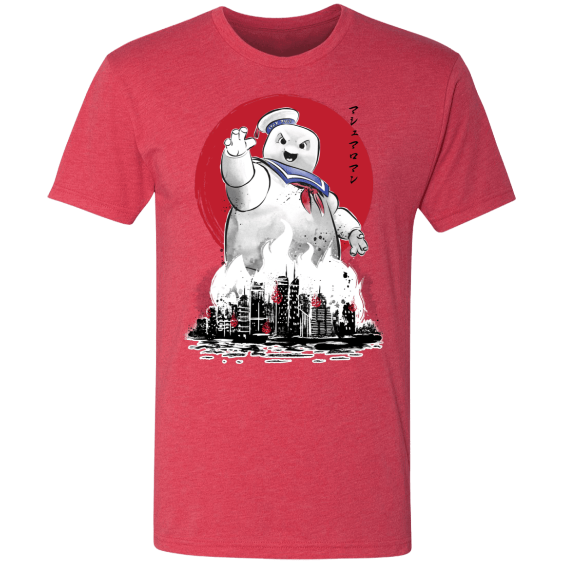 T-Shirts Vintage Red / S Marshmallow Man sumi-e Men's Triblend T-Shirt