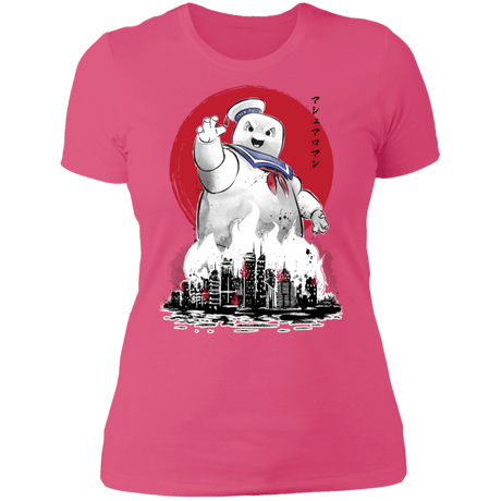 T-Shirts Hot Pink / S Marshmallow Man sumi-e Women's Premium T-Shirt