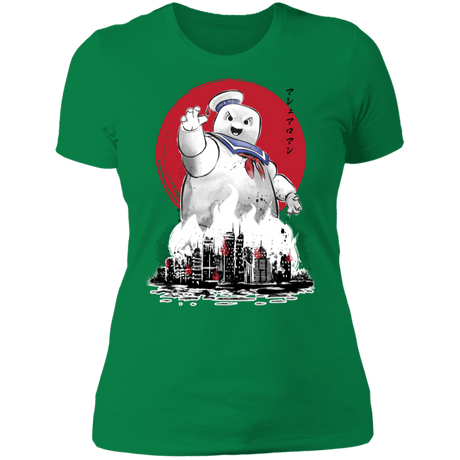 T-Shirts Kelly Green / S Marshmallow Man sumi-e Women's Premium T-Shirt
