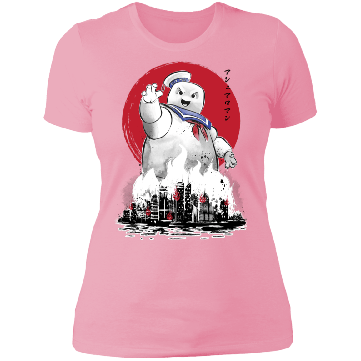 T-Shirts Light Pink / S Marshmallow Man sumi-e Women's Premium T-Shirt