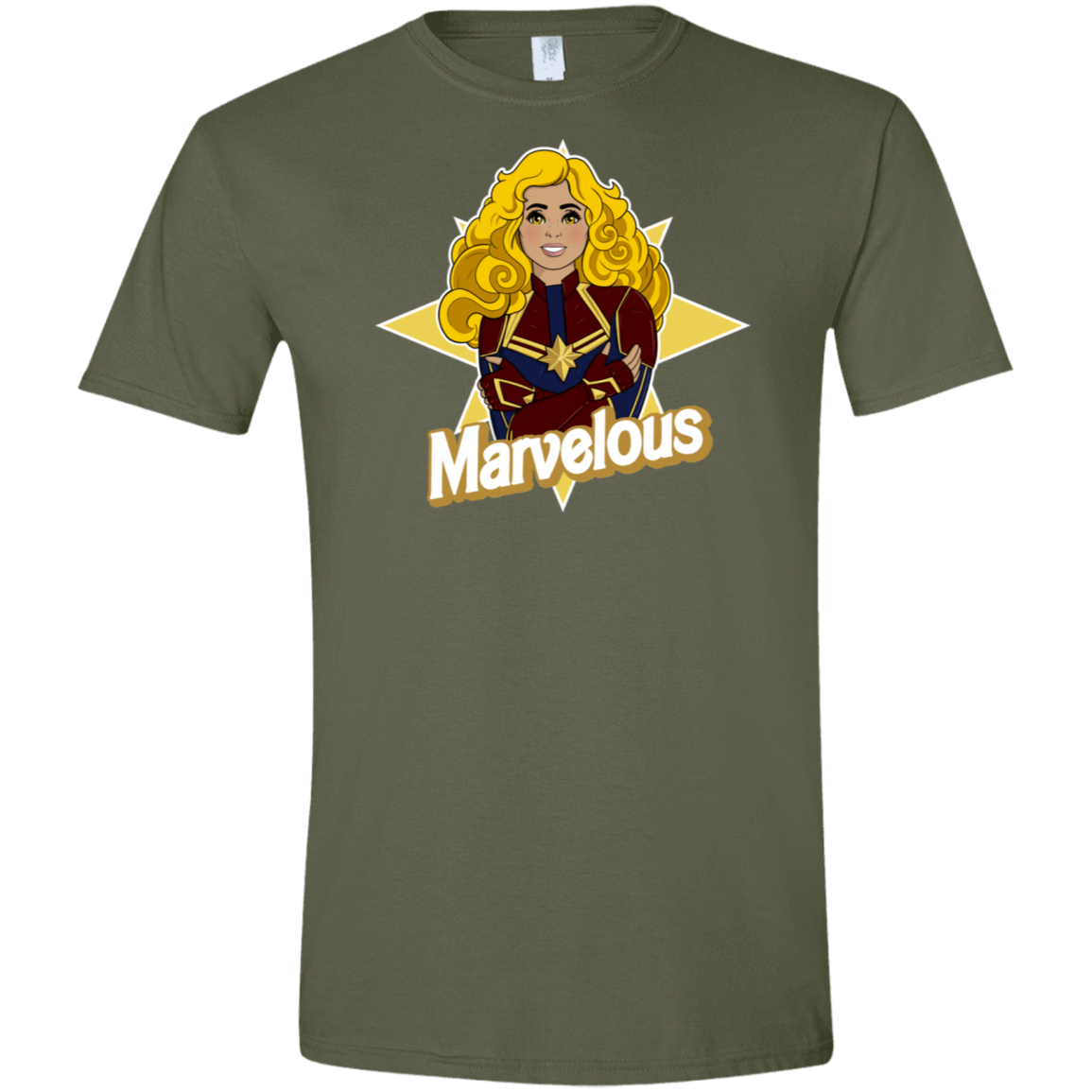 T-Shirts Military Green / S Marvelous Men's Semi-Fitted Softstyle