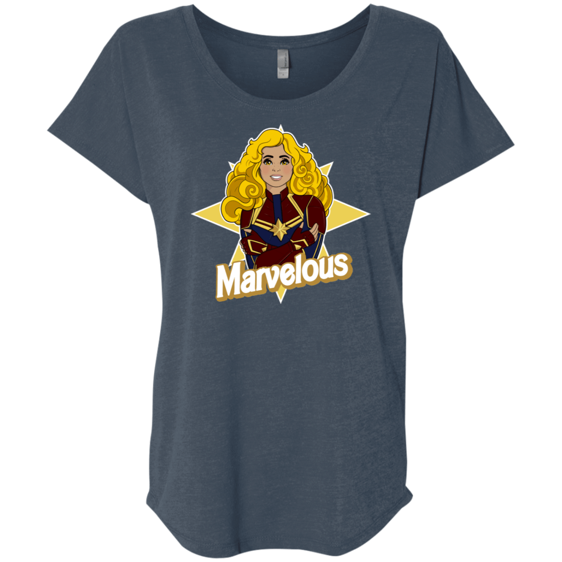 T-Shirts Indigo / X-Small Marvelous Triblend Dolman Sleeve