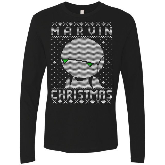 T-Shirts Black / Small Marvin Christmas Men's Premium Long Sleeve