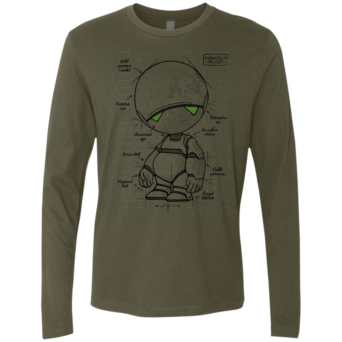 T-Shirts Military Green / S Marvin's Plan Men's Premium Long Sleeve