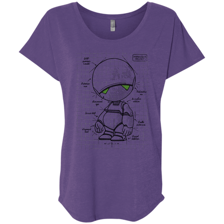 T-Shirts Purple Rush / X-Small Marvin's Plan Triblend Dolman Sleeve