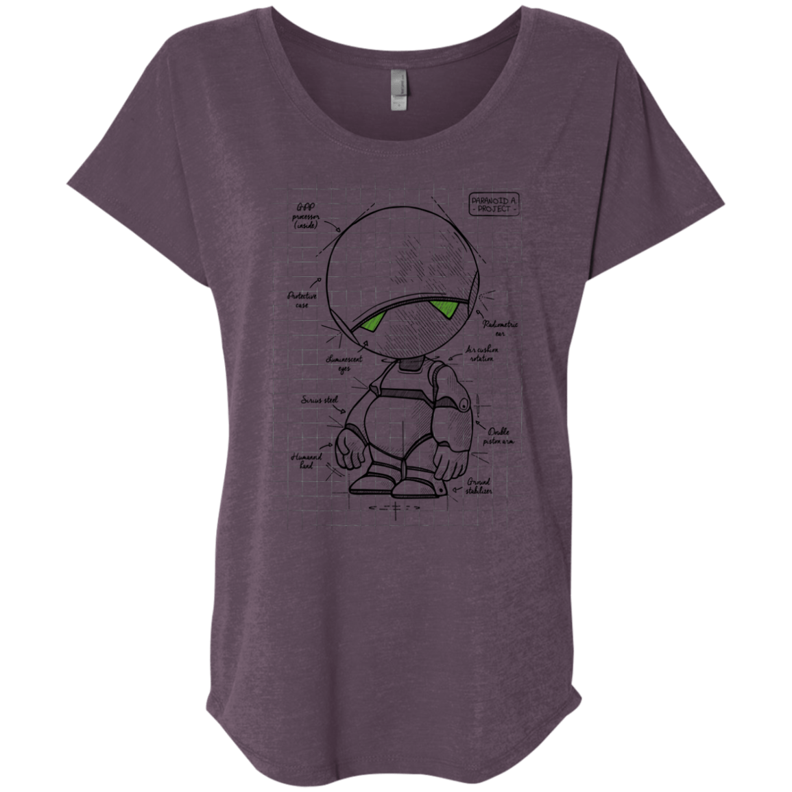 T-Shirts Vintage Purple / X-Small Marvin's Plan Triblend Dolman Sleeve